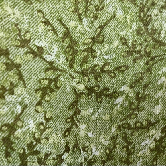 J. Jill 2pc Set Green Floral Sleeveless Blouse & Skirt Rayon Mid Length - Picture 9 of 15